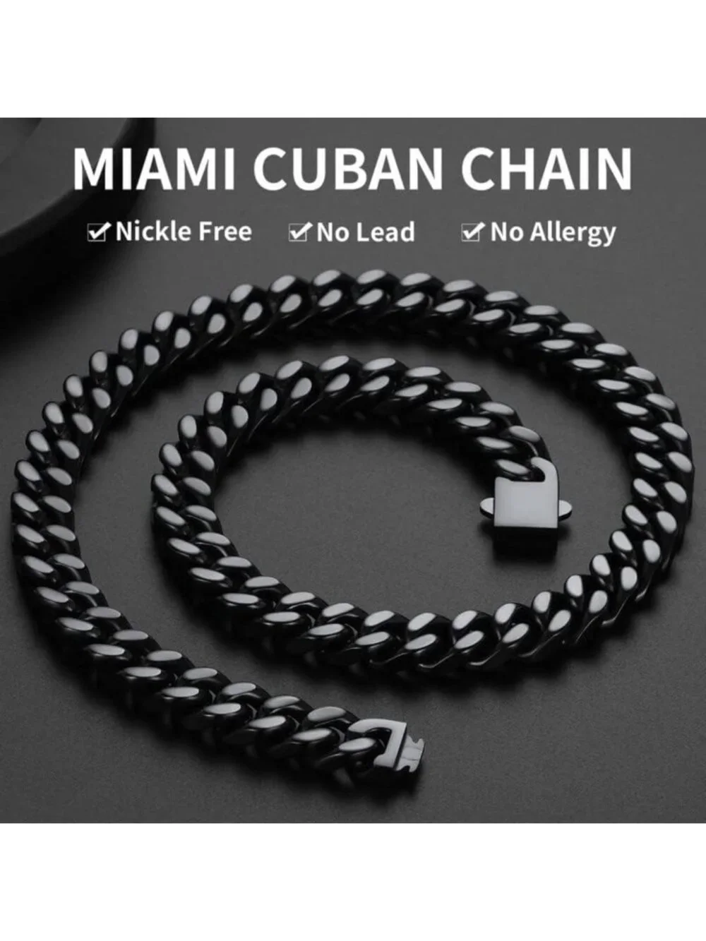 Stylish Cuban Link Chain Necklace for Men - Stainless Steel, Waterproof